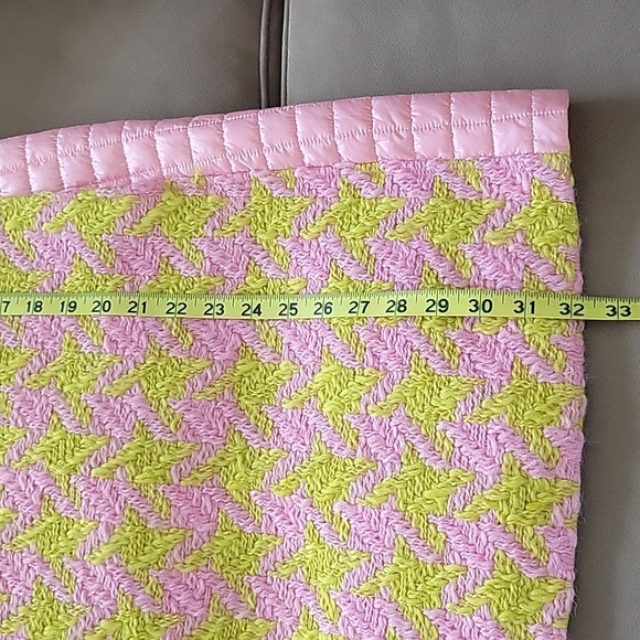 Mi Mi Sol Girls Wool Large Houndstooth Quilted Pink Yellow Size Large - Picture 8 of 14